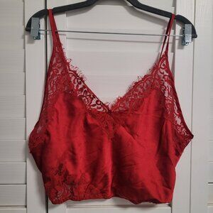 Free People Night Out Blouson Brami Ruby Red Large NWT